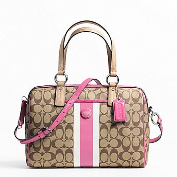 Coach Handbags - SIGNATURE STRIPE PVC STRIPE SATCHEL (COACH F24362)